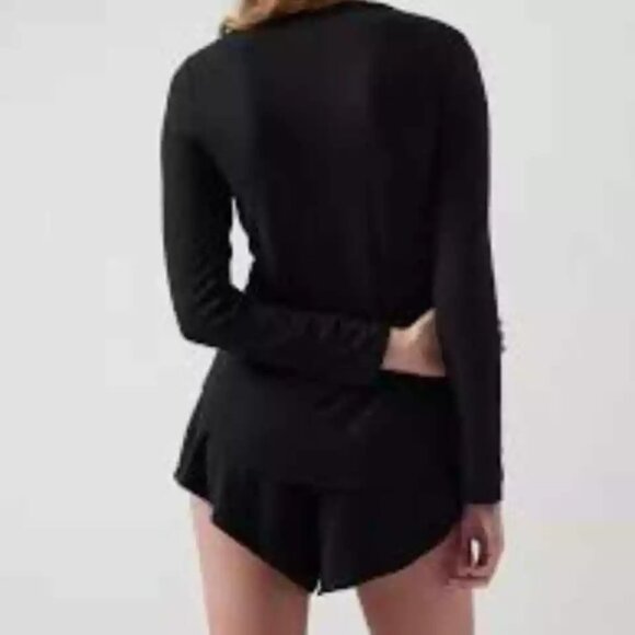 XXS, XS, S, M - ATHLETA - Wind Down Sleep Waffle Knit Black Top NEW - Picture 3 of 5